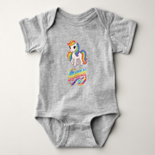 Süßes, farbenfrohes Regenbogen-Einhorn Baby Strampler