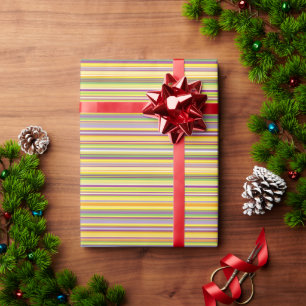 Süßes farbenfrohes Streifendesign Geschenkpapier