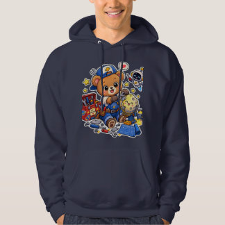 Süßes farbenfrohes Teddybär Cartoon Kapuzenpullove Hoodie