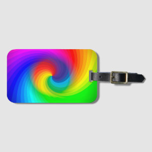 Süßes farbenfrohes Tie-Dye-Regenbogen-Swirbel-Kuns Gepäckanhänger