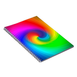 Süßes farbenfrohes Tie-Dye-Regenbogen-Swirbel-Kuns Notizblock