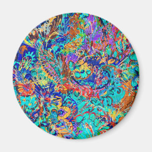 Süßes farbenfrohes vintage Blumenmuster Magnet