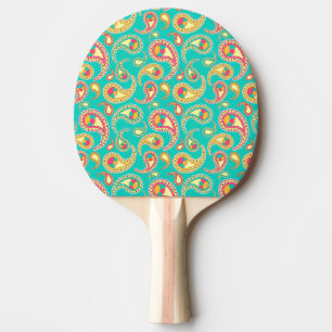 Süßes, farbenfrohes, vintage Paisley-Muster Tischtennis Schläger