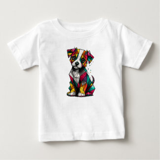 Süßes farbenfrohes Welpen-Kinder-T-Shirt -Ein Gesc Baby T-shirt