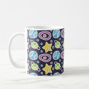Süßes farbenfrohes Weltraum-Muster Kaffeetasse