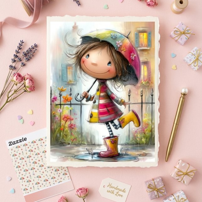 Süßes Farbige Eigenartiges Regen Mädchen Scrapbook (Von Creator hochgeladen)