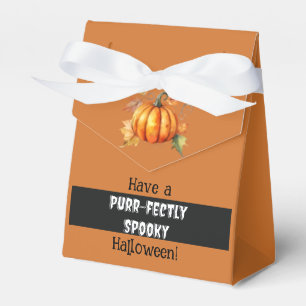 Süßes Farmhaus schwarze Katze und Kürbis Halloween Geschenkschachtel