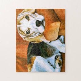 Süßes faules Beagle-Puzzlespiel Puzzle