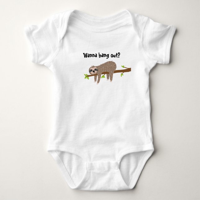 Süßes Faultier-Baby Baby Strampler (Vorderseite)