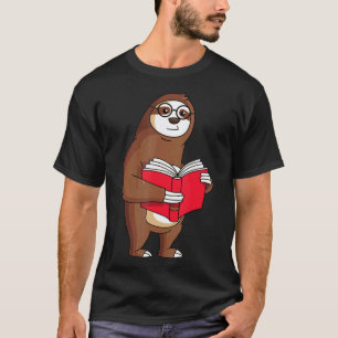 Süßes Faultier Buchlesen Bücherwurm Bücherliebhabe T-Shirt