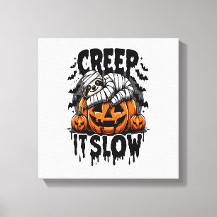 Süßes Faultier Frohes Halloween Leinwanddruck