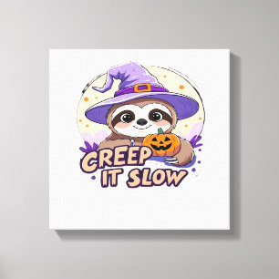 Süßes Faultier Halloween-Shirt � Lustiges Creep It Leinwanddruck