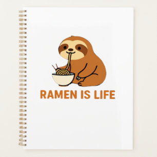 Süßes Faultier isst Ramen � Lustiges Nudelliebhabe Planer