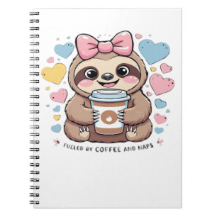 Süßes Faultier Kaffeeliebhaber-Shirt � Lustig ange Notizblock