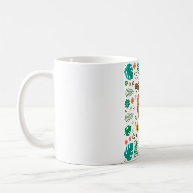 Süßes Faultier - Langsamkeit-Muster Kaffeetasse (Links)