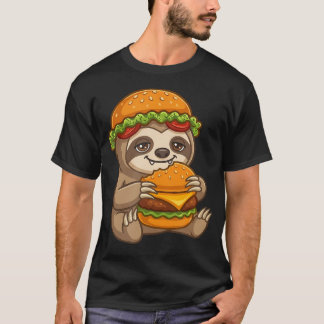 Süßes Faultier mit Cheeseburger T-Shirt