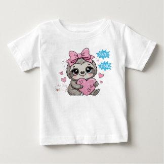 Süßes Faultier mit Herz Baby T-shirt