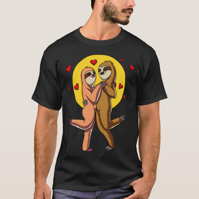 Süßes Faultier-Paar T-Shirt (Vorderseite)