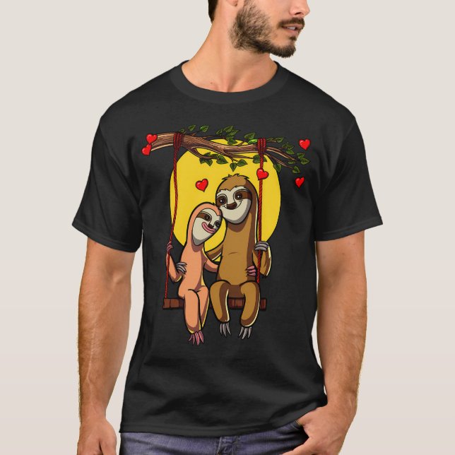 Süßes Faultier-Paar T-Shirt (Vorderseite)