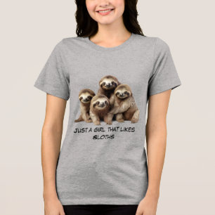 Süßes Faultier T-Shirt Tri-Blend Shirt