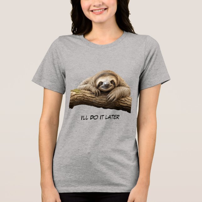 Süßes Faultier Tri-Blend Shirt (Vorderseite)