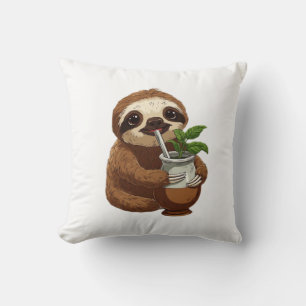 Süßes Faultier trinkt Yerba Mate � Adorable Kawaii Kissen