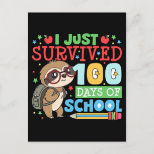 Süßes Faultier überlebte 100 Tage Schuldesign Postkarte