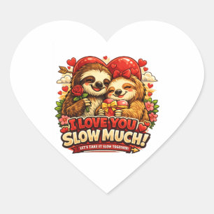 Süßes Faultier Valentinstag Liebesdesign, Ich lieb Herz-Aufkleber
