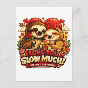 Süßes Faultier Valentinstag Liebesdesign, Ich lieb Postkarte