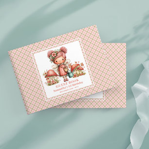 Süßes Feen 1. Geburtstag Rosa Florales Gästebuch