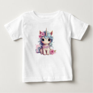 Süßes Feen-Baby-Einhorn funkelnde Fantasie Baby T-shirt