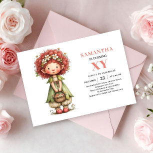 Süßes Feen-Mädchen Geburtstags Magisches Florales Einladung
