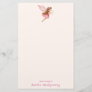 Süßes Feenmädchen in einem rosa Kleid - Whimsical Briefpapier