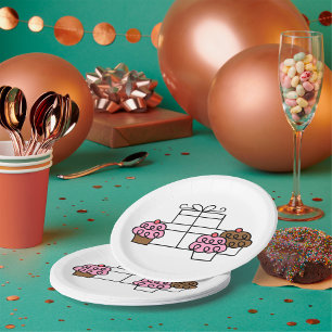 Süßes Feiern Cupcake und Geschenkboxen Pappteller