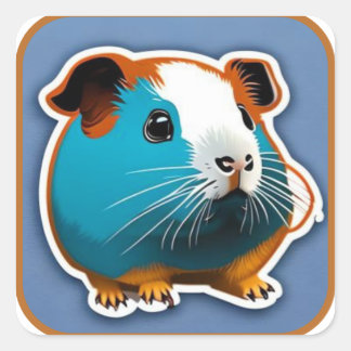 Süßes Fell Süßes Meerschweinchen #10 Quadratischer Aufkleber