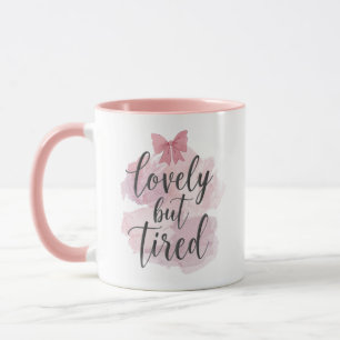 Süßes, feminin wirkendes rosa Schleifengrafik Tasse