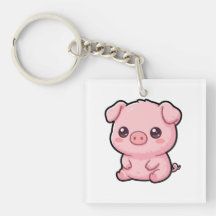 Süßes Ferkel-Acryl-Schlüsselanhänger