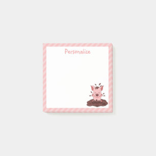 Süßes Ferkel spielt im Schlamm Post-it Klebezettel