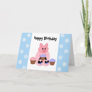 Süßes Ferkel zum Geburtstag Karte