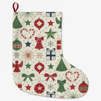 Süßes festliches Weihnachtsmuster Geschenkpapier Großer Weihnachtsstrumpf