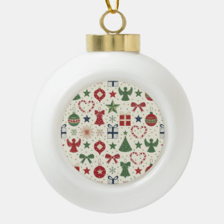 Süßes festliches Weihnachtsmuster Geschenkpapier Keramik Kugel-Ornament