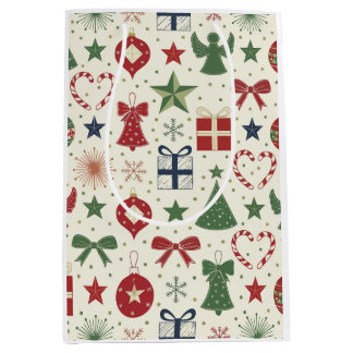 Süßes festliches Weihnachtsmuster Geschenkpapier Mittlere Geschenktüte