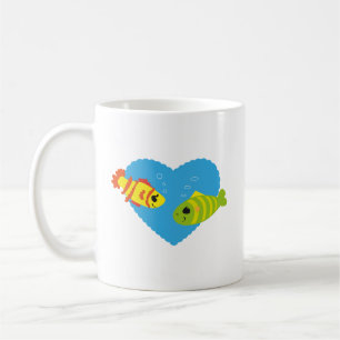 Süßes Fischpaar Valentinstag Aquarium Liebe Kaffeetasse