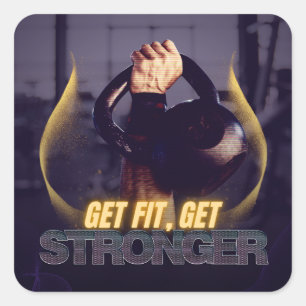 Süßes Fitness-Sticker jeden Tag stärker Quadratischer Aufkleber