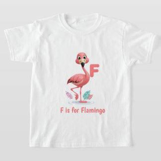 Süßes Flamingo-Kinder-T-Shirt | F ist für Flamingo T-Shirt