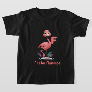 Süßes Flamingo-Kinder-T-Shirt | F ist für Flamingo T-Shirt