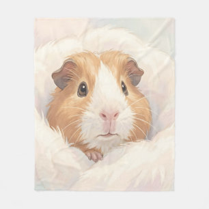 Süßes flauschiges Meerschweinchen-Porträt Fleecedecke