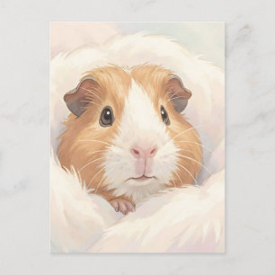 Süßes flauschiges Meerschweinchen-Porträt Postkarte