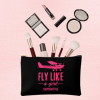 Süßes Fliege wie ein Mädchen Rosa Flugzeug Mädchen