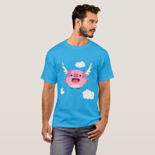 Süßes fliegendes Cartoon-Schwein T-Shirt